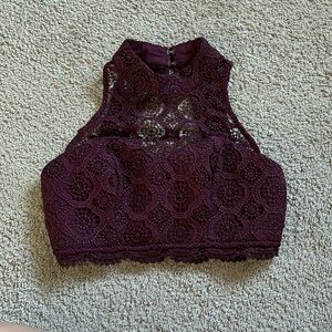NWOT Sequin Hearts high neck crop top bralette